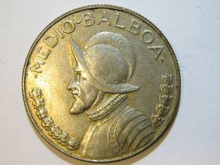 1968 Panama - Medio Balboa Silver Coin photo