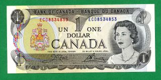 1973 Canada One Dollar Bill Canadian 1 Dollars Note Ecd8534853 photo