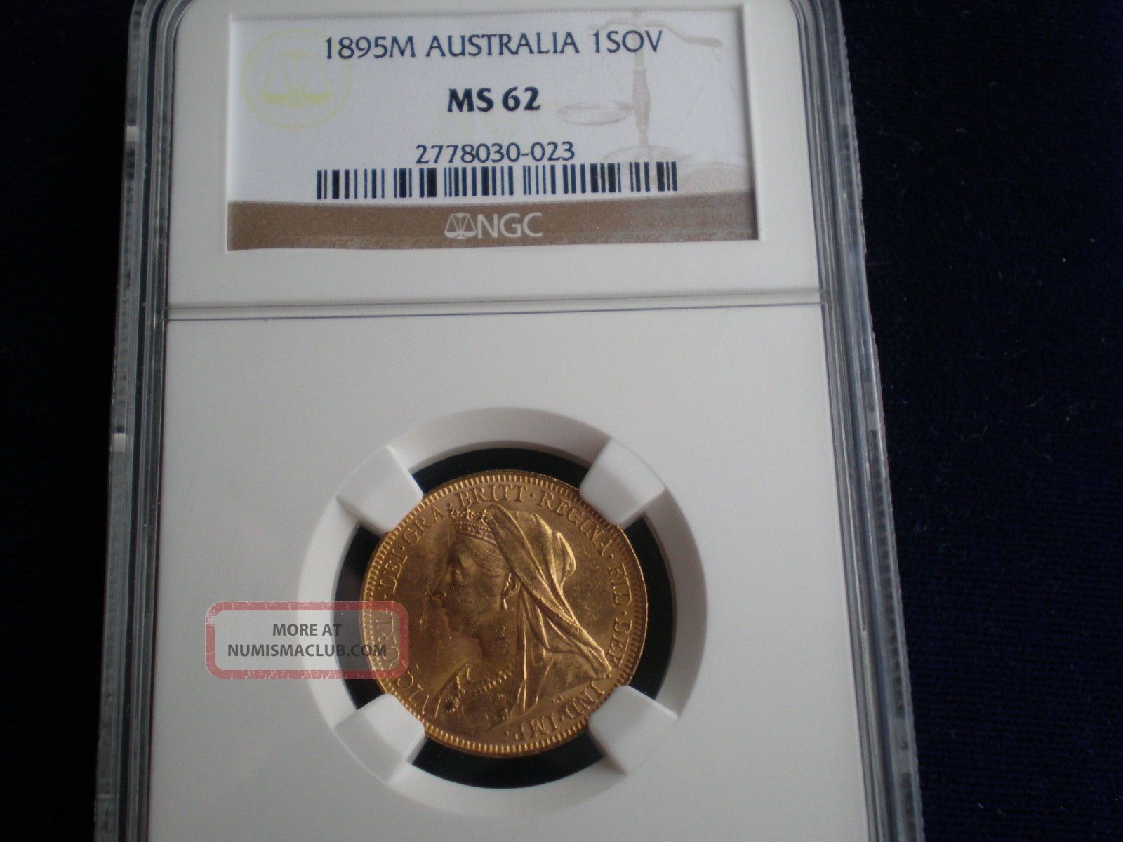 Australia 1895 M Gold Sovereign Ngc Ms 62 - Fields,  Luster Australia photo