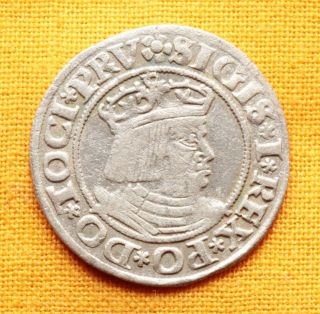 Medieval Polish Coin - Sigismund Silver Grosso,  Danzig City - 1531. photo