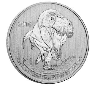 2016 Canada $20.  00 Pure Silver Coin - Tyrannosaurus Rex photo