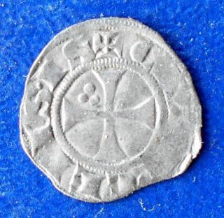 Unidentified Medievil Silver Crusader Denier Fuedal Penny Coin 3 Pellets Rsb43 photo