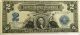 1899 Two Dollar Silver Certificate,  Blue Label,  $2 Large Note Bill S/h Large Size Notes photo 1