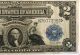1899 Two Dollar Silver Certificate,  Blue Label,  $2 Large Note Bill S/h Large Size Notes photo 3