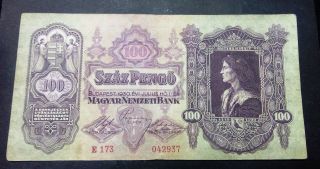 100 Szaz Pengo Hungary 1930 Banknote photo