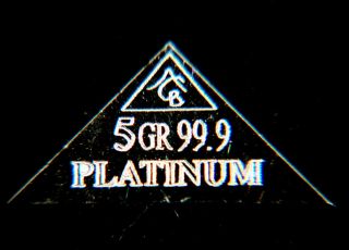 Acb 5grain Pyramid Platinum 99.  9 Pure Precious Metal Bullion Pt Bar Very Rare photo