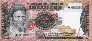 Swaziland Nd (1974) 2 Emalangeni Banknote - - - Gem Cu E.  P.  Q - - - photo