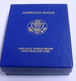 1994 W American Eagle One - Half Ounce Proof Gold Bullion - $25 Coin,  Box & photo