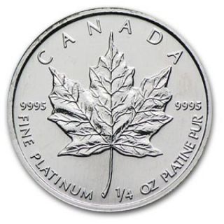 1/4 Oz Random Year Platinum (canada) Canadian Maple Leaf $10 Bu photo