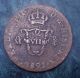 Extremelly Rare Mexico 2/4 Senal (1/4 Real) 1821 Ferdin Vii Copper Coin Mexico photo 1