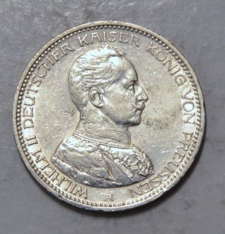 1914 German States - 5 Mark - Prussia (preussen) - Wilhelm Ii - Xf Silver Coin photo