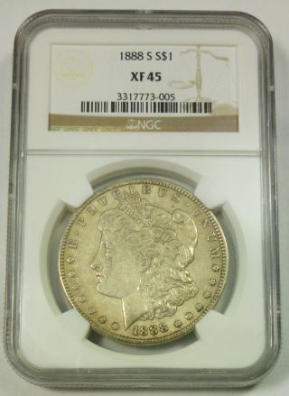 1888 - S Ngc Xf 45 United States Morgan Silver Dollar photo