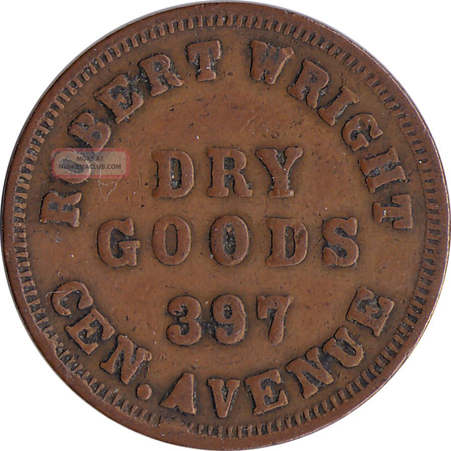 Oh165gs - 4a Robert Wright Dry Goods (cincinnati,  Ohio) R - 7 1862 Early Cwt Exonumia photo