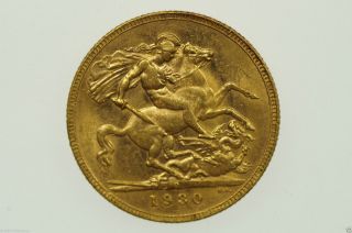 1930 Perth Gold Full Sovereign In Very Fine photo