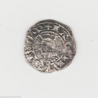 1300 - 1500 Silver Medieval Spanish Hammered Coin photo