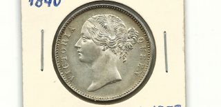India British 1840 One Rupee Silver Coin photo