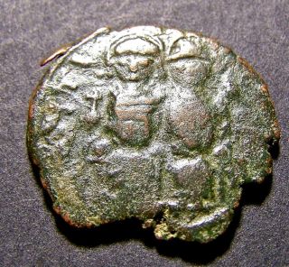 Justin Ii & Empress Sophia Enthroned W/ Christian Crosses,  Byzantine Coin photo
