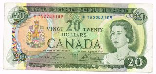 1969 Canada 20 Dollars Replacement Note photo