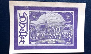 1920 Germany Austria Notgeld 50 Heller Bachmanning Emergeny Banknote Cu M268 photo