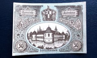 1920 Germany Austria Notgeld 50 Heller Aistersheim Emergeny Banknote Cu M275 photo