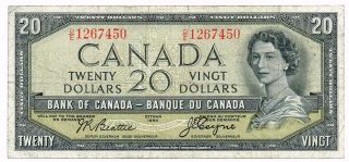 1954 Canada 20 Dollars Devil ' S Face Note - P70b photo