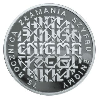 Poland Silver 10 Zl 2007 75th Anniversary Of Breaking Enigma Codes photo