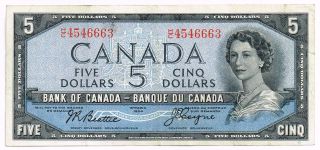 1954 Canada Five Dollars Note ' Devil ' S Face ' - P68b photo
