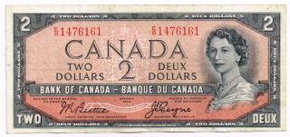 1954 Canada Two Dollars Note ' Devil ' S Face ' - P67b photo