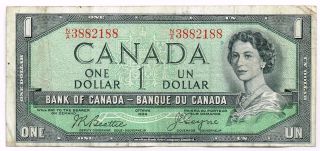1954 Canada One Dollar Note ' Devil ' S Face ' - P66b photo