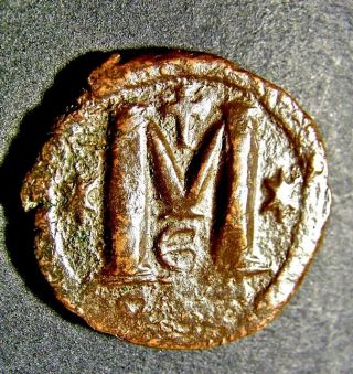 Justin I,  Christian Cross In Constantinople,  Large Byzantine Emperor Coin photo