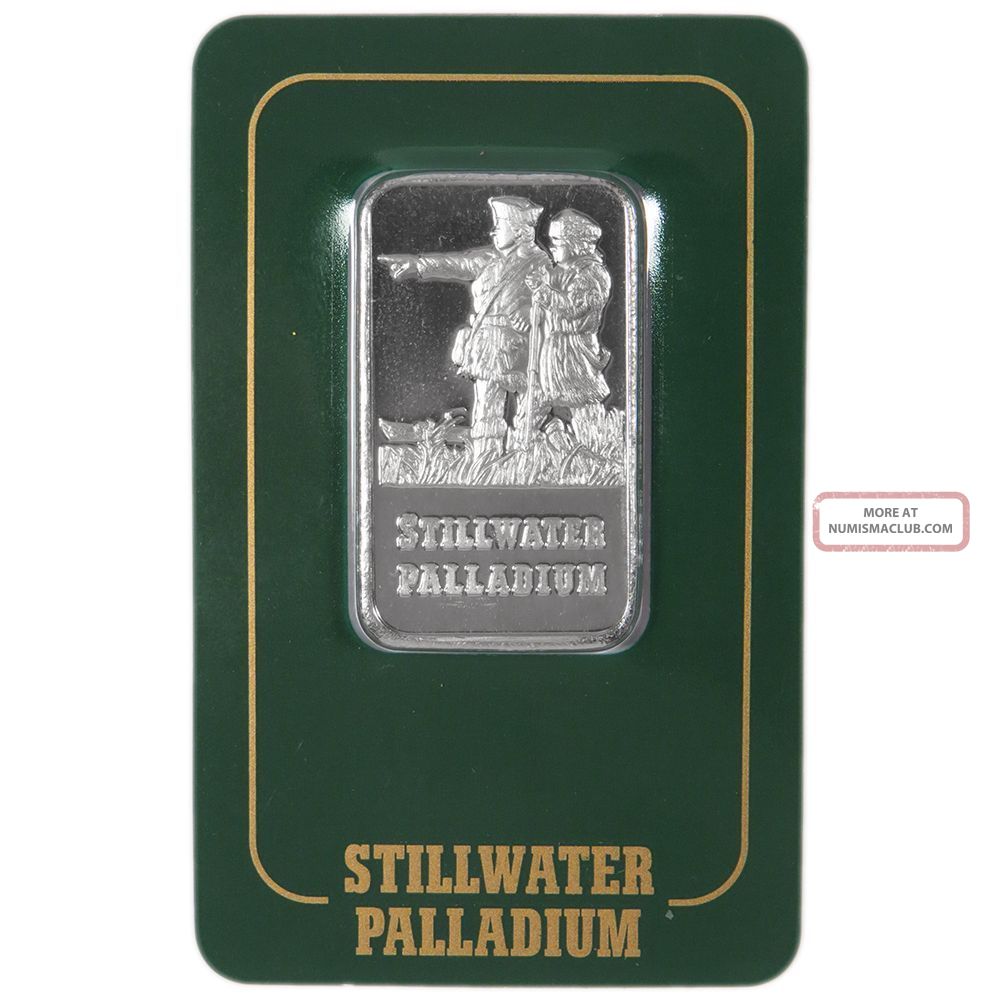 1 Troy Oz.  Stillwater Lewis & Clark Palladium Bar.  9995 Fine (in Assay) Bullion photo
