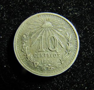 1906 Mexican Silver 10 Centavos photo