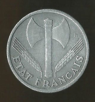 1942 (france) French 1 Franc Aluminum Coin (ww Ii Issue) photo