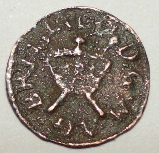 Rare Medieval Rose Farthing Of Charles I,  Circa 1643.  Scarce Dug Found Coin photo