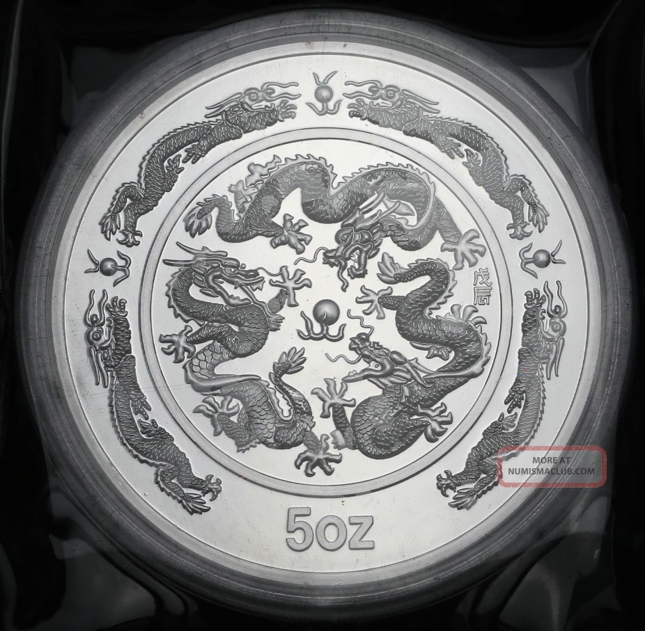Chinese 1988 Year Zodiac 5oz Silver Medal Year Of The Dragon 2