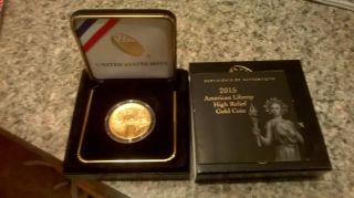 2015 W $100 American Liberty High Relief 1 Oz Gold Coin Pcgs Secure Box photo