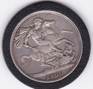 1900 Queen Victoria Large Crown / Five Shilling Coin From Great Britain photo