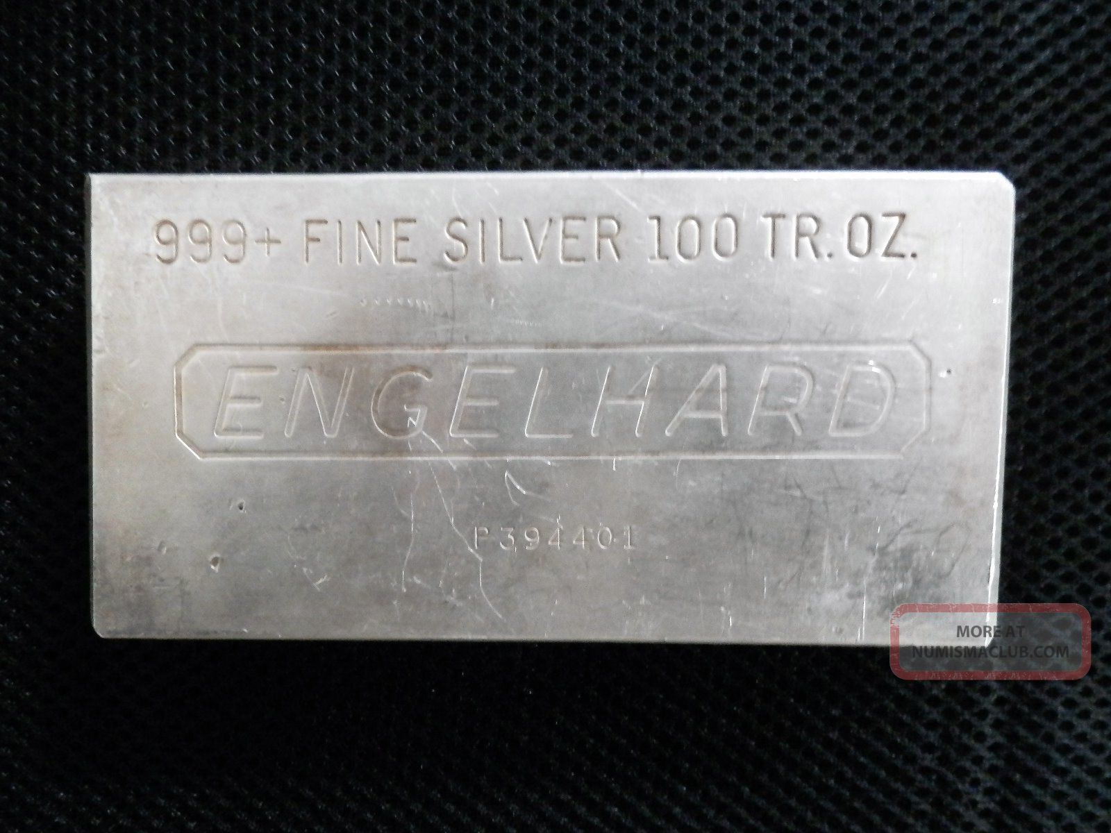 100 Oz. Engelhard 999, Fine Silver Bullion Bar
