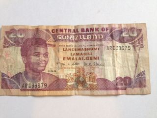 20 Emalangeni Swaziland Banknote - 2004 photo