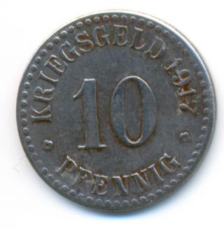 Germany Notgeld Stadt Cassel Iron 10 Pfennig 1917 Vf photo
