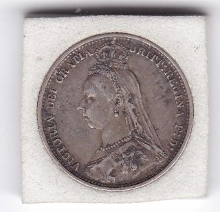 1887 Queen Victoria Sixpence (6d) Sterling Silver Coin photo