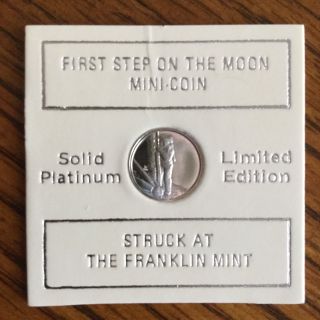 Franklin 1969 Commemorative First Step On The Moon Pure Platinum Mini - Coin photo