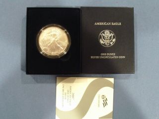 2007 - W (burnished) Silver American Eagle (w/box &) photo