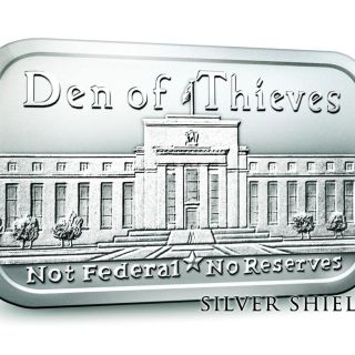 1 Oz Pure.  999 Silver Bar Den Of Thieves Federal Reserve $9.  99 photo