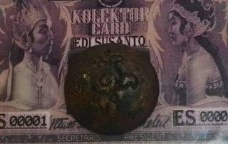 Indonesia Majapahit Kingdom Buttons Bronze Coin (java) 13 - 15 Cent Ad =rare= photo