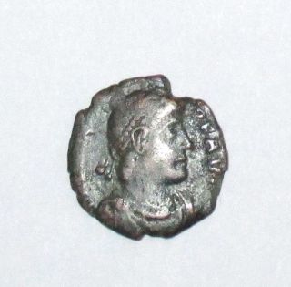 Roman Emperor Valens—ad 364 - 78—ancient Bronze Coin—χρ (christian Symbol) Reverse photo