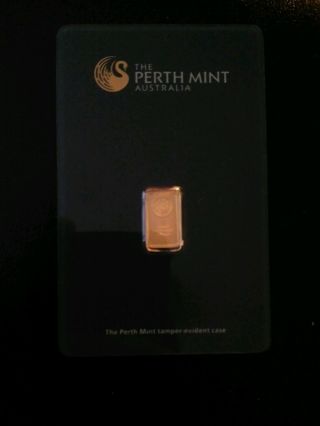 1 Gram.  9999 Gold Bar Perth In Assay photo