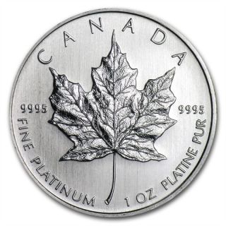 1 Oz Random Year Platinum (canada) Canadian Maple Leaf $50 Bu photo