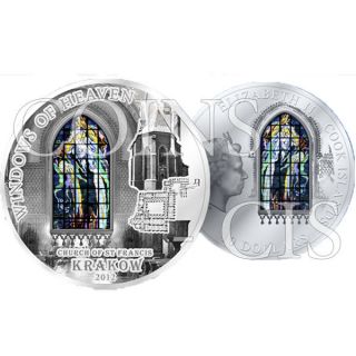 Cook Islands 2012 10$ Basilica Krakow Windows Of Heaven 50g Proof Ag Coin photo