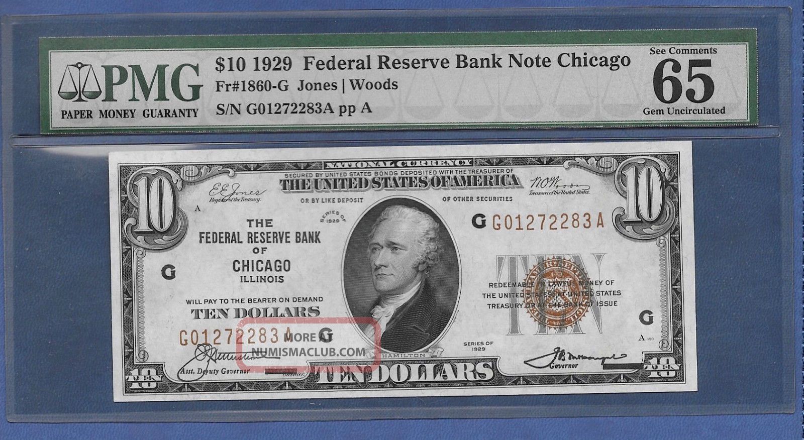 1929 $10 Frbn ♚♚ Chicago ♚♚ Pmg Gem Unc 65 Epq Paper Money: US photo